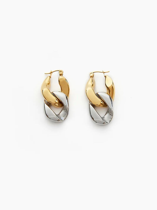 Aretes Chain Bicolor