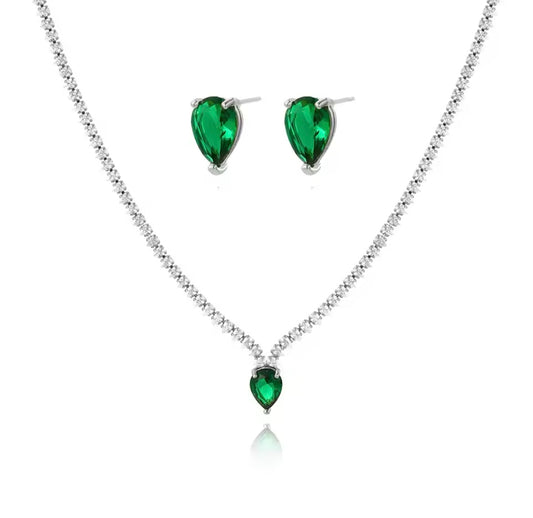 Aretes y Collar Esmeralda