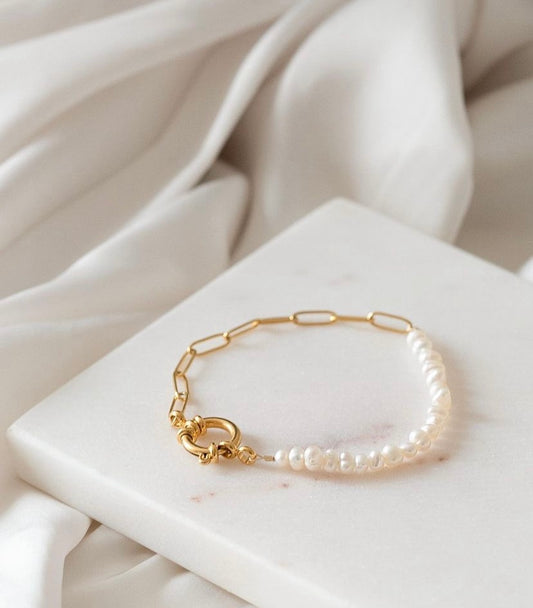 Pulsera Perlas & Cadena