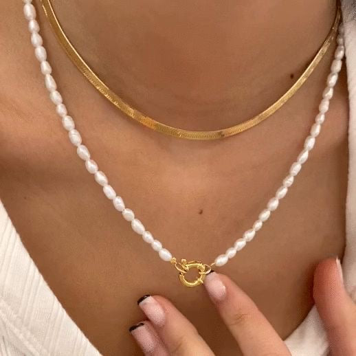 Collar Perlas & Broche