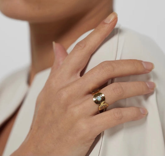 Anillo Ojo Celeste (Ajustable)