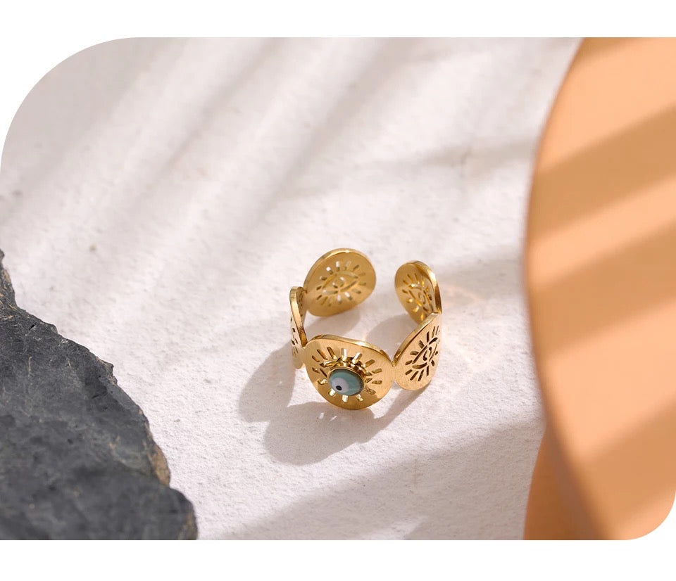 Anillo Ojo Celeste (Ajustable)