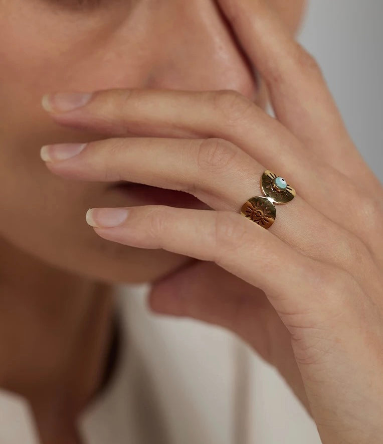 Anillo Ojo Celeste (Ajustable)