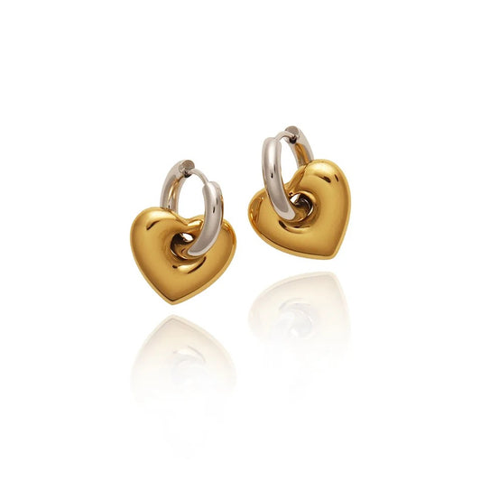 Aretes Corazón Bicolor