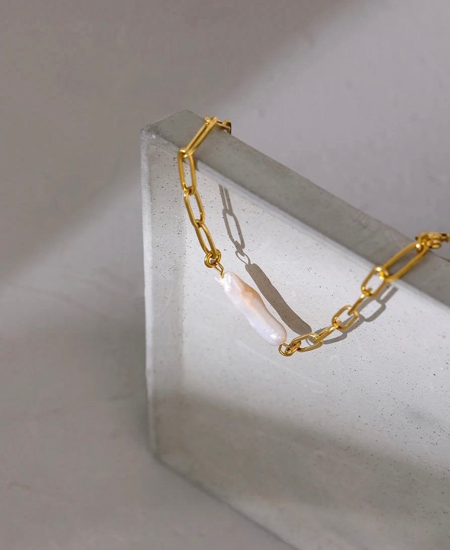 Pulsera Link Perla Barroca