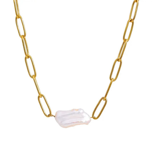 Collar Link Perla barroca