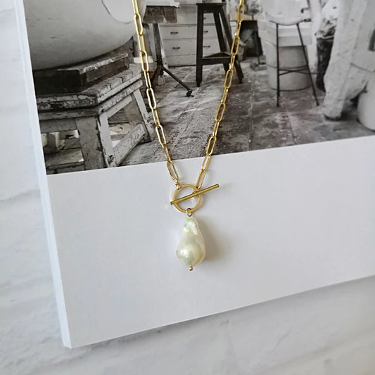 Collar Link Perla Barroca